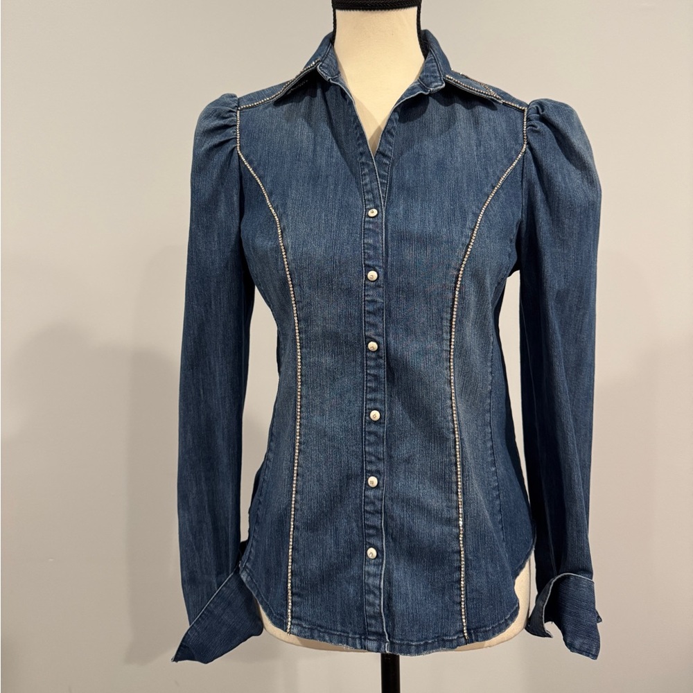 Bejeweled Denim Shirt